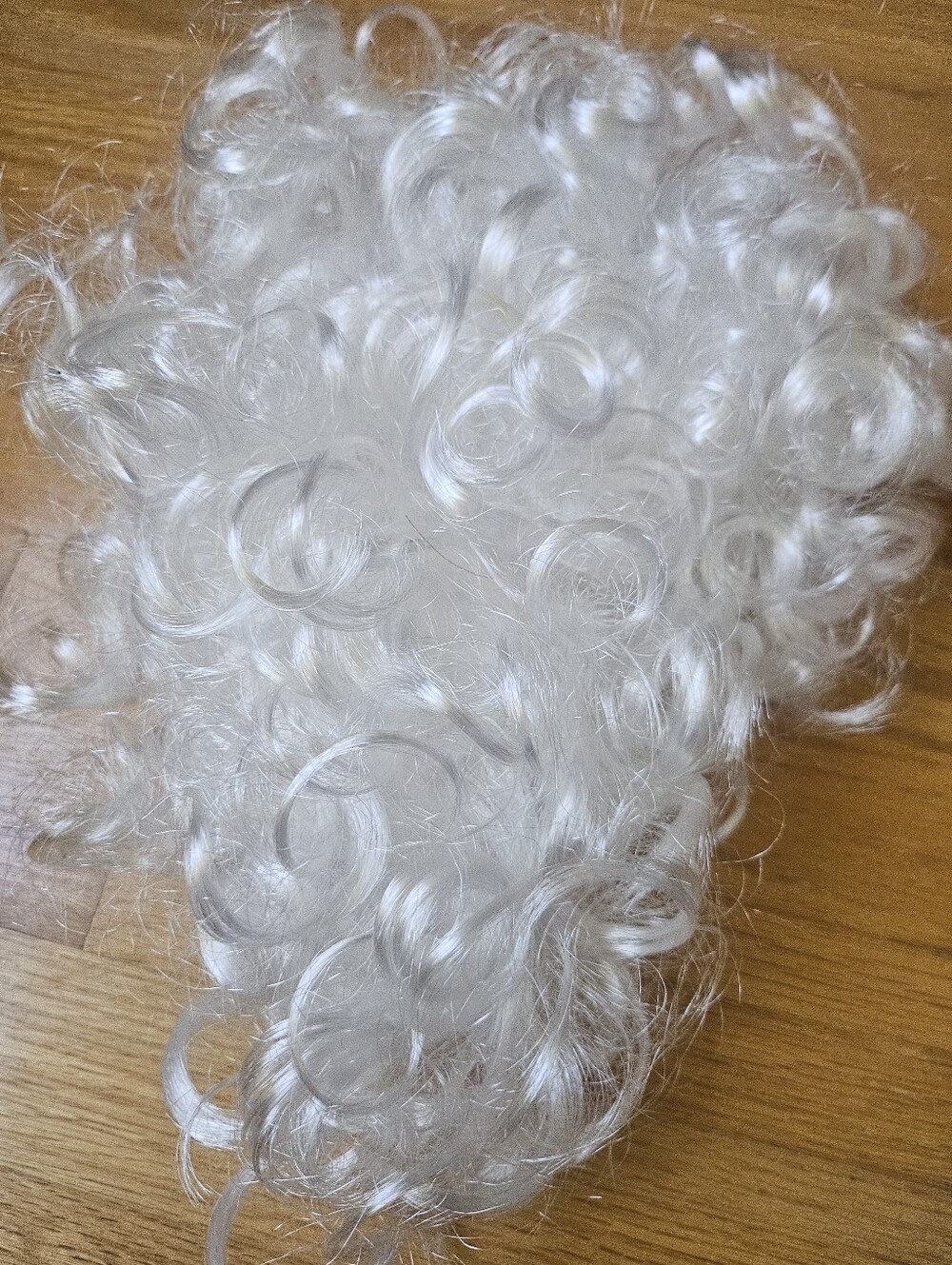 Halloween White Curly Wig - Lightweight Synthetic Hair Dress Up